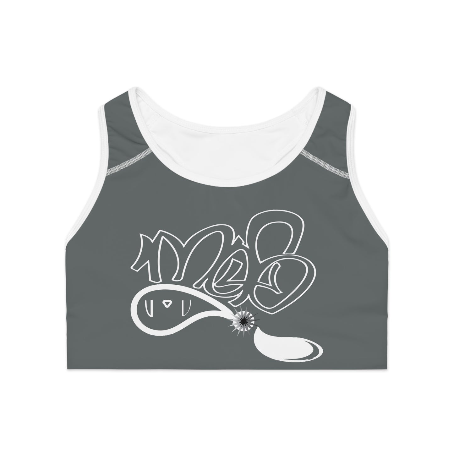 mofo 15star logo sports bra dark grey