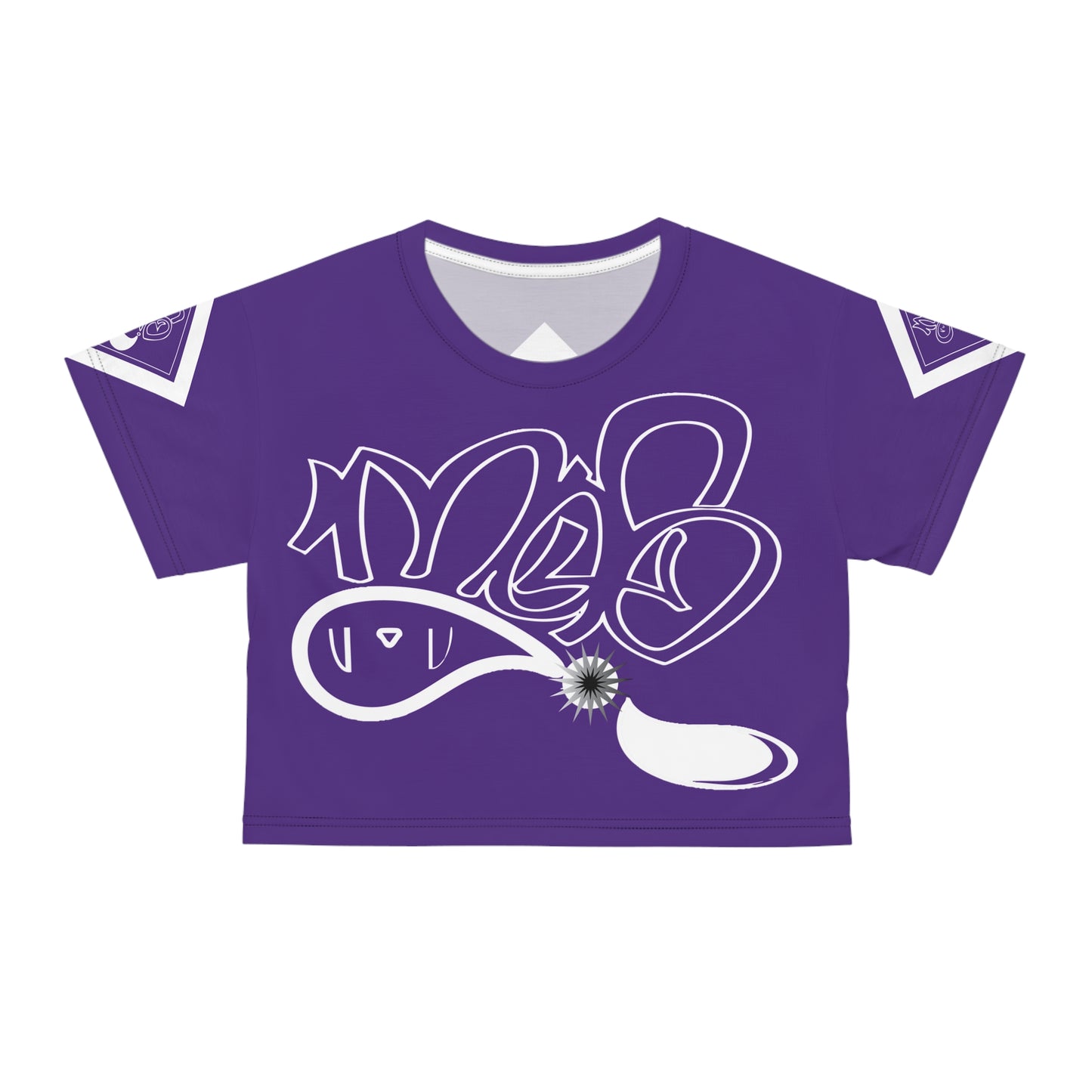 mofo 15star logo diamond combo purple crop tee