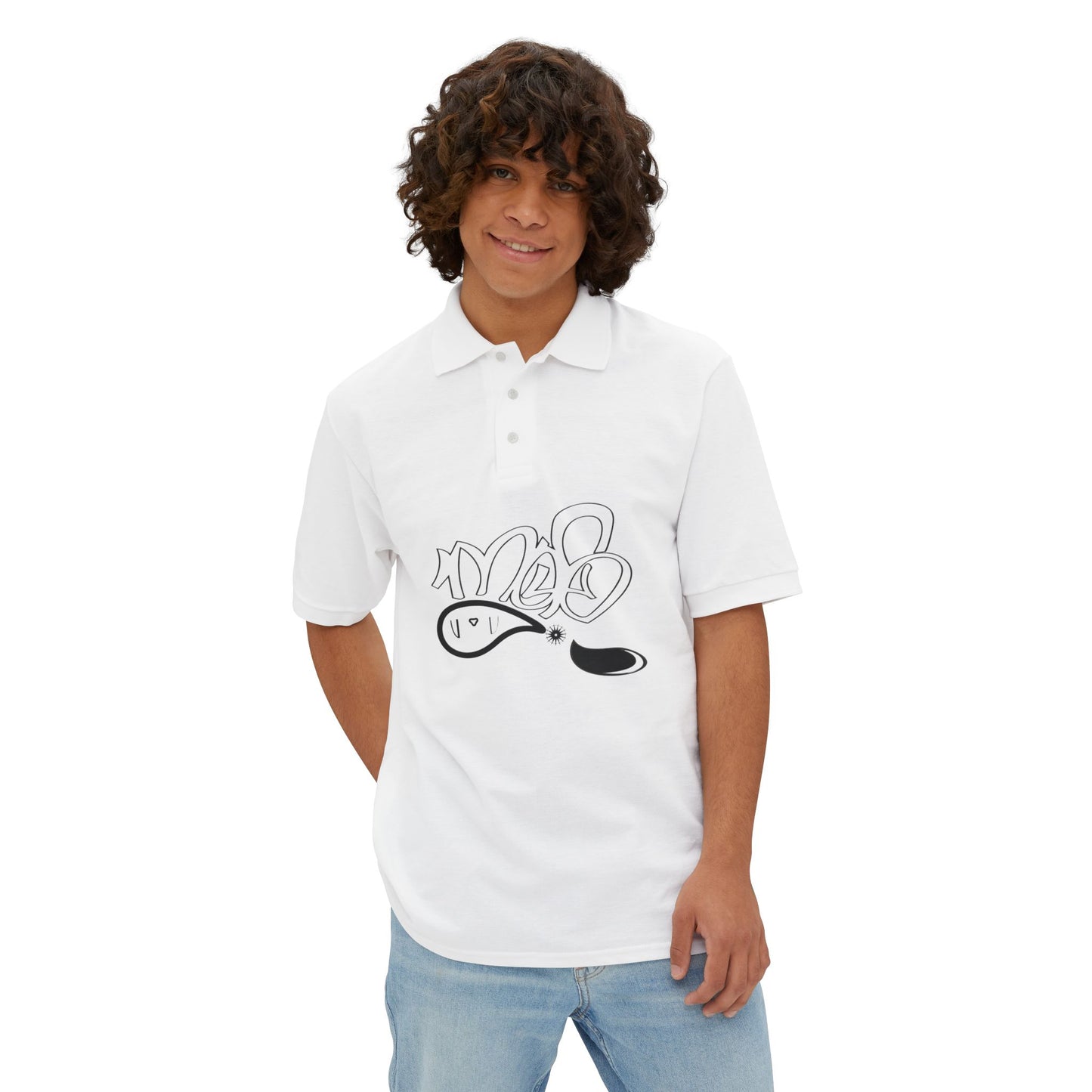 Casual Artistic Polo, Trendy Men's Shirt, Graphic Casual Wear, Unique Summer Top, Fashionable Gift for Him