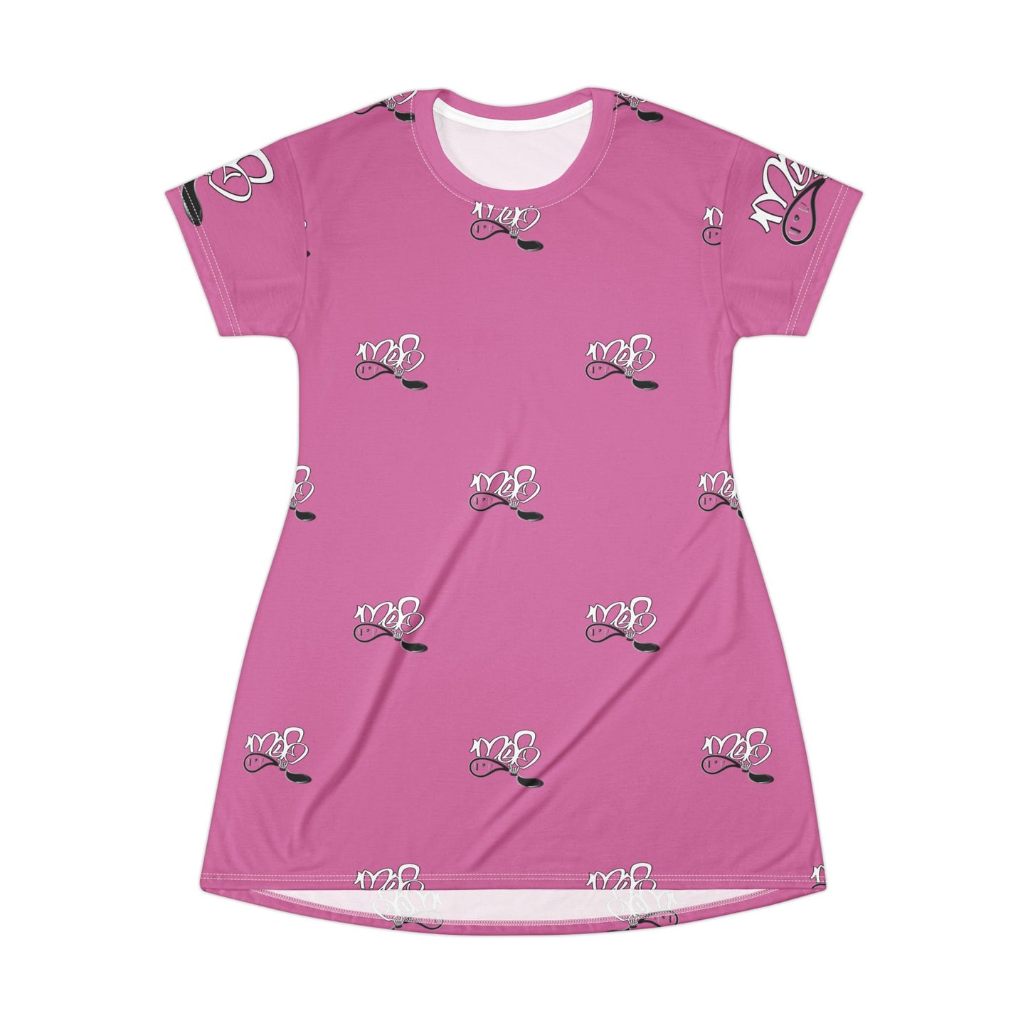 Chic Pink T-Shirt Dress, Fun Summer Outfit, Casual Lounge Dress, Great for Parties, Trendy Gift for Fashion Lovers