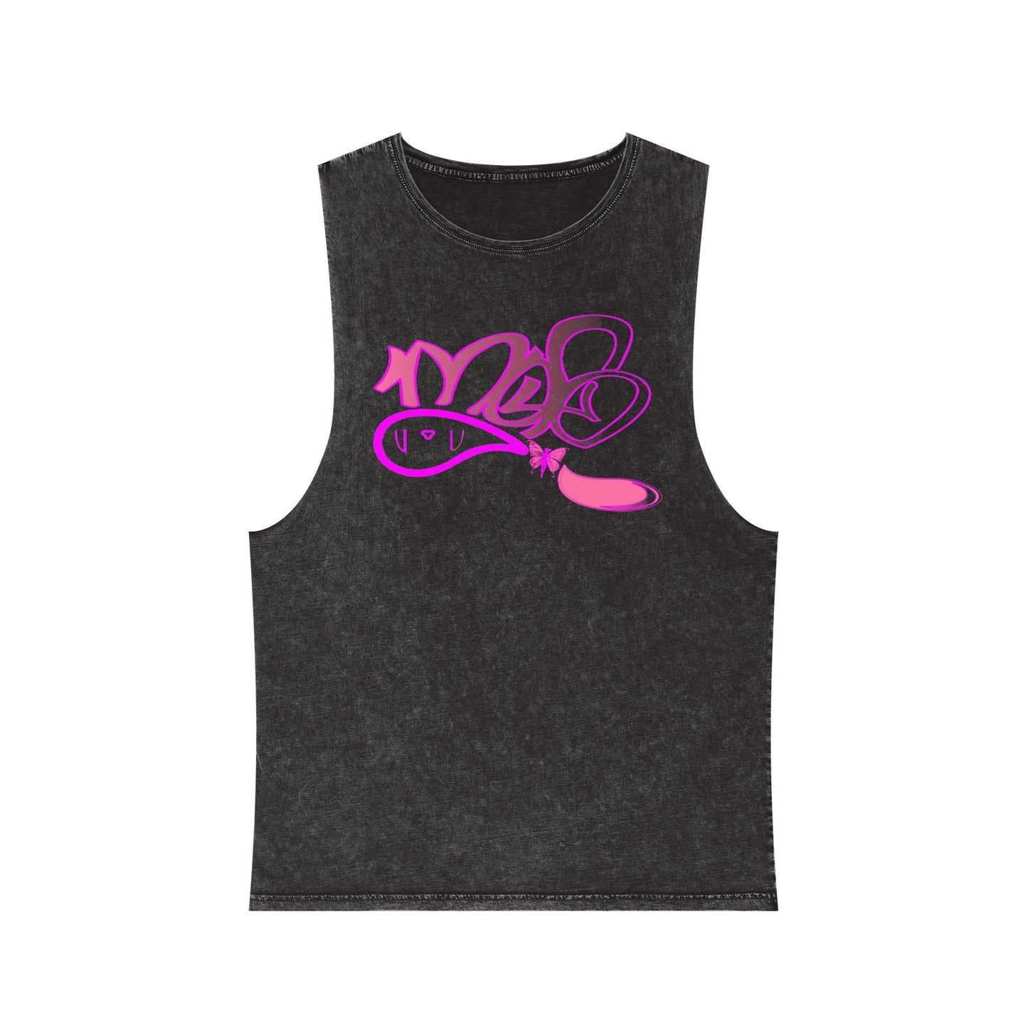 Vibrant Unisex Stonewash Tank Top with Artistic Design