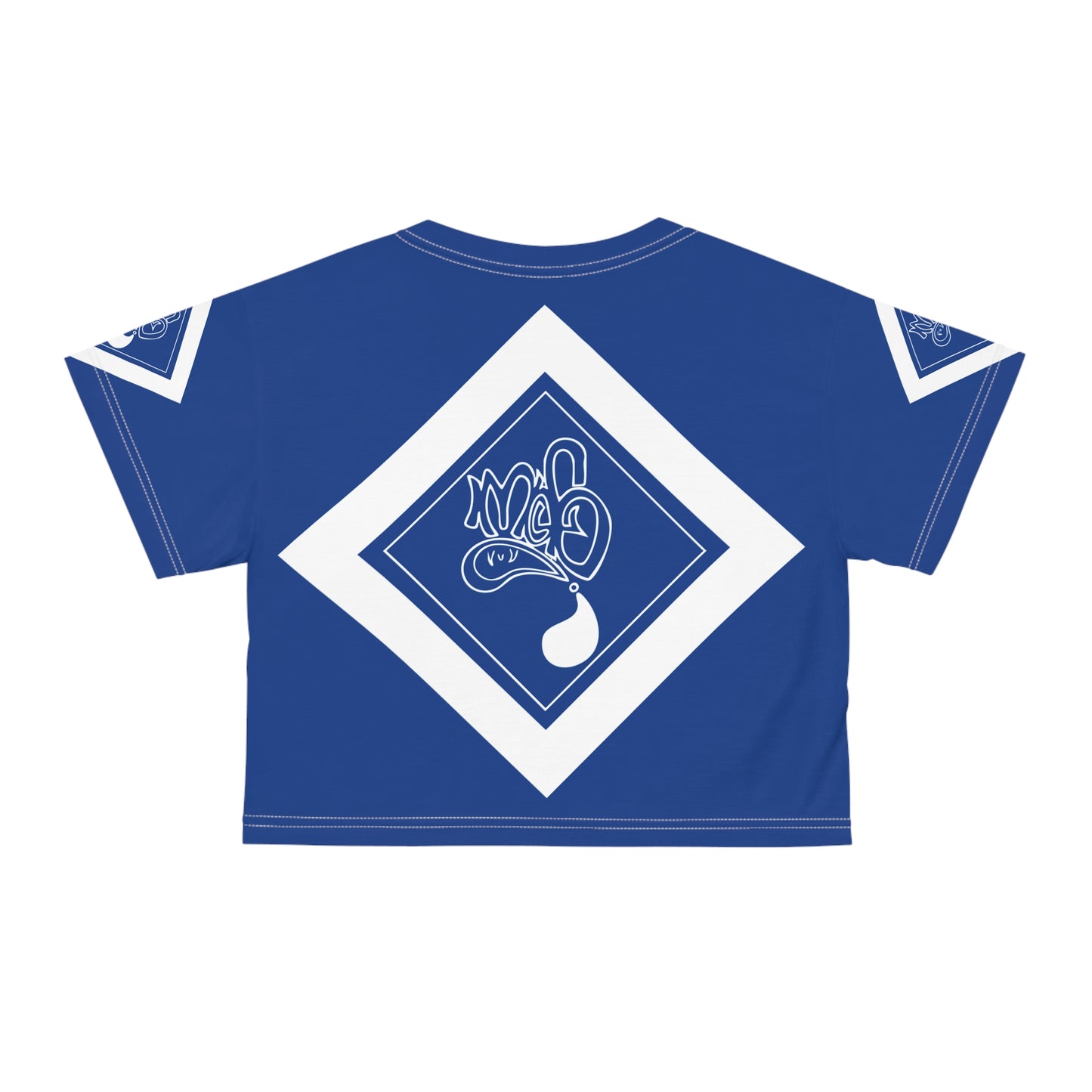 mofo 15star logo diamond combo blue crop tee