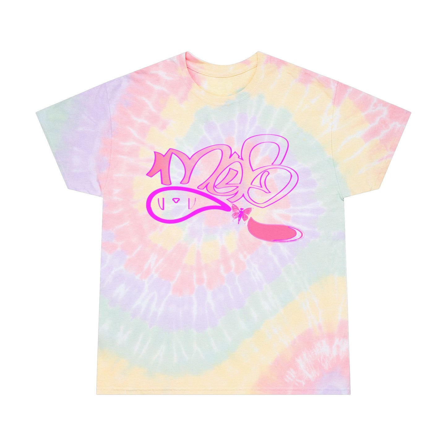 Pastel Tie-Dye Tee with Graphic Design