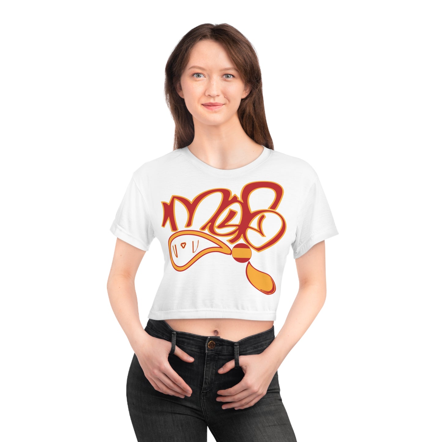 Vibrant Graphic Crop Tee, Stylish Summer Crop Top, Trendy Urban Wear, Perfect for Festivals, Casual Outfits, Graphic Tee Gift