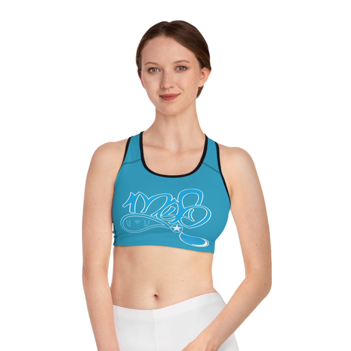 Trendy Sports Bra with Cool Graffiti Design, Athletic Bra, Workout Gear, Activewear, Fitness Apparel, Yoga Top