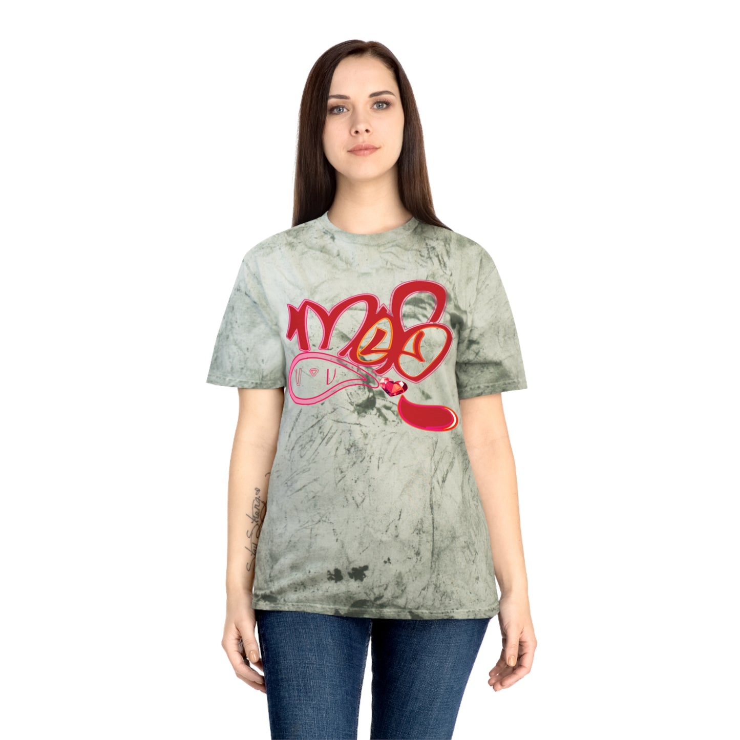 color blast unisex mofo heart gem logo