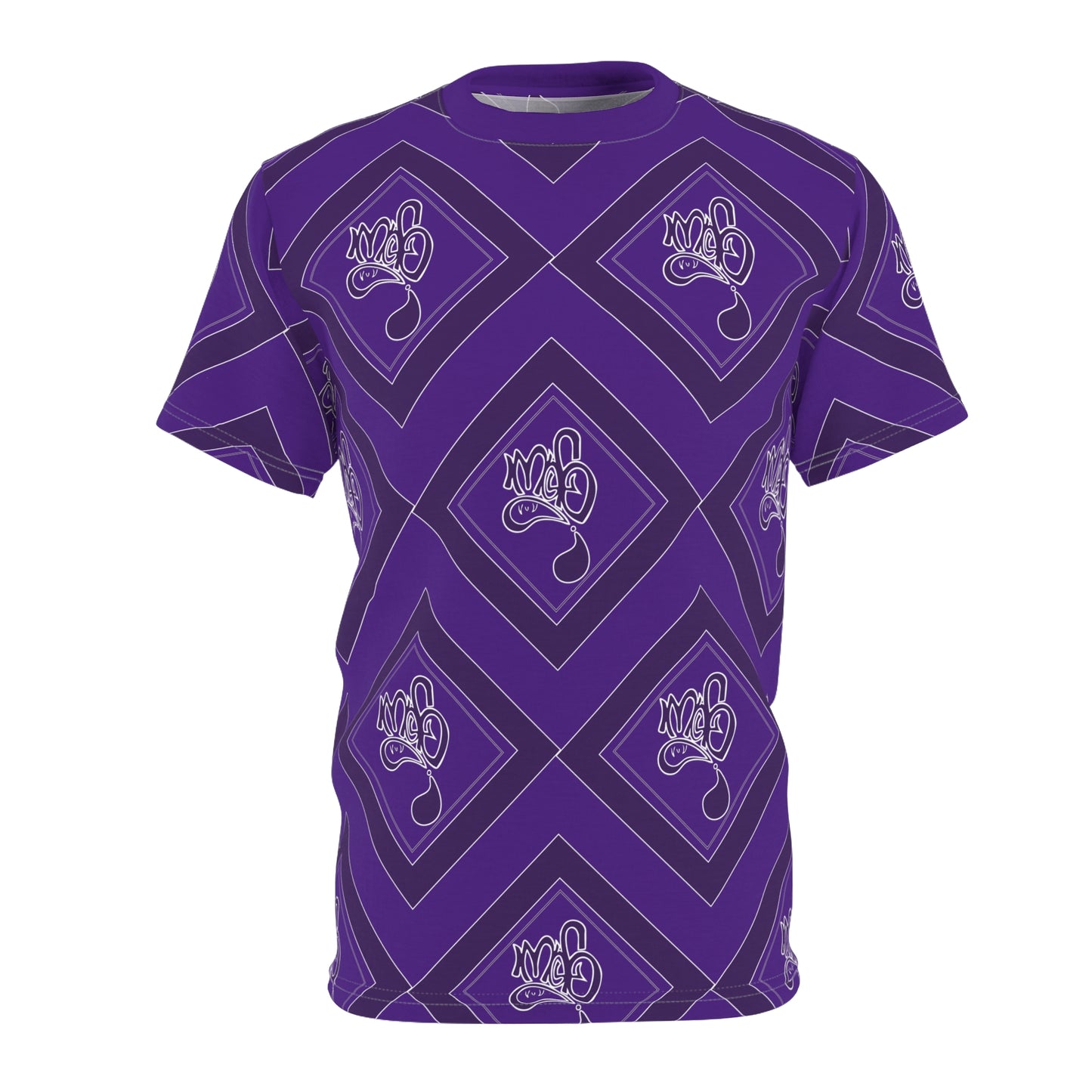 Vibrant Unisex Graphic Tee, Purple Diamond Pattern Shirt, Trendy Casual Wear, Perfect Gift for Him/Her, Everyday Style