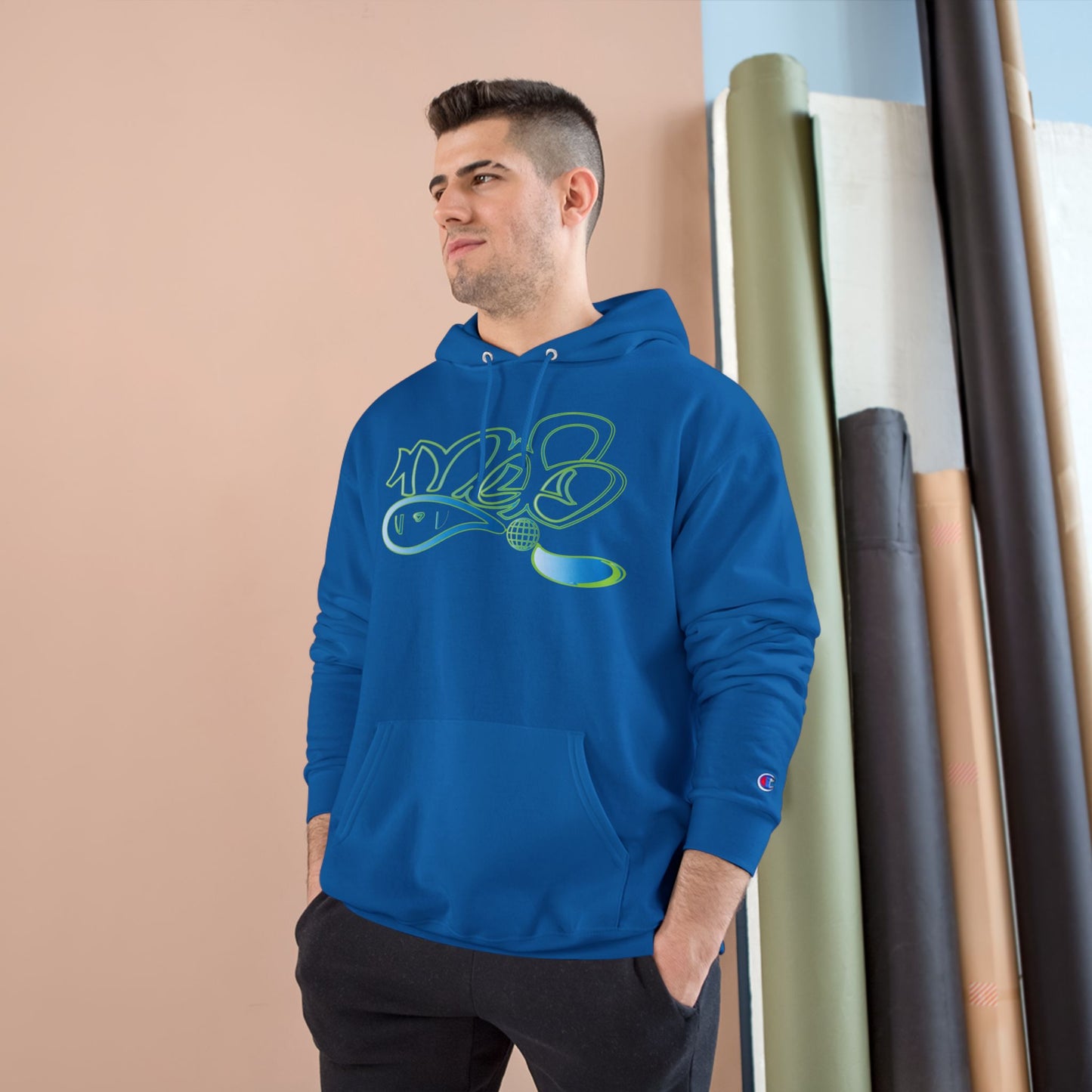 Champion Hoodie with mofo globe logo
