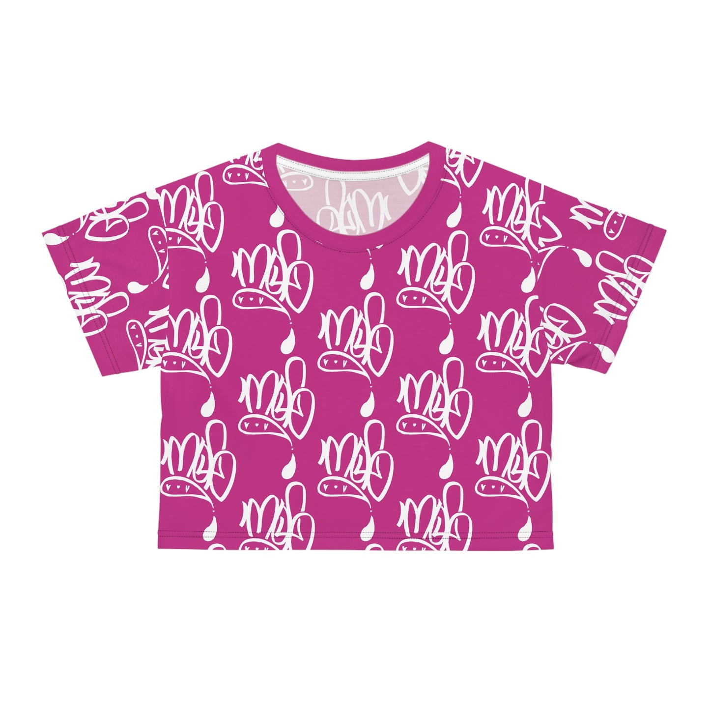 Copy of Trendy Graphic Crop Tee, Black & White AOP Tee, Fashionable Women's Top, Casual Wear, Street Style Shirt, Gift for Her