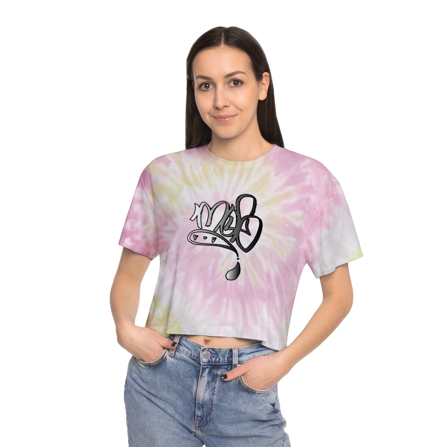 Tie-Dye Crop Tee — silver mofo logo