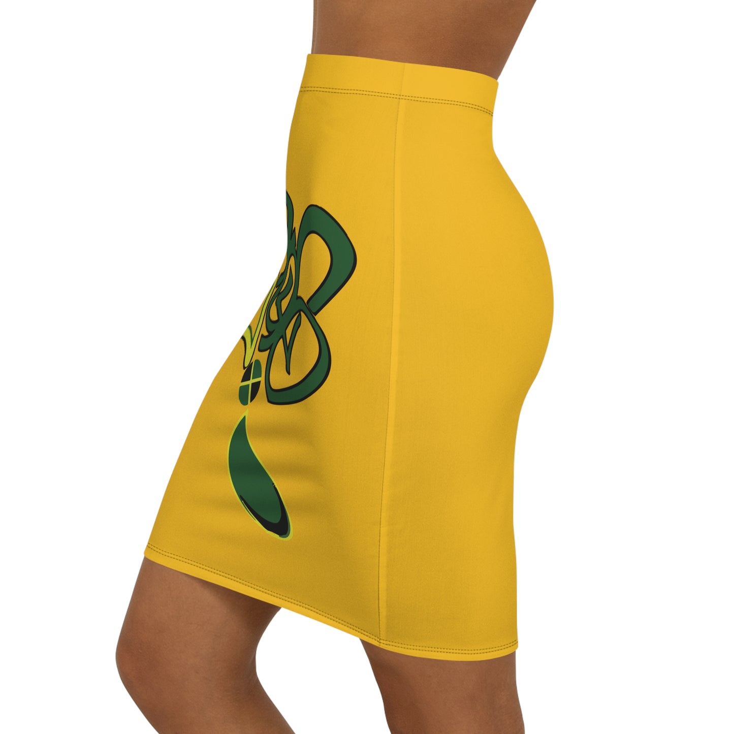 Vibrant Lemon-Inspired Women's Pencil Skirt, Stylish Midi Skirt, Trendy Summer Fashion, Perfect Gift for Her, Statement Piece