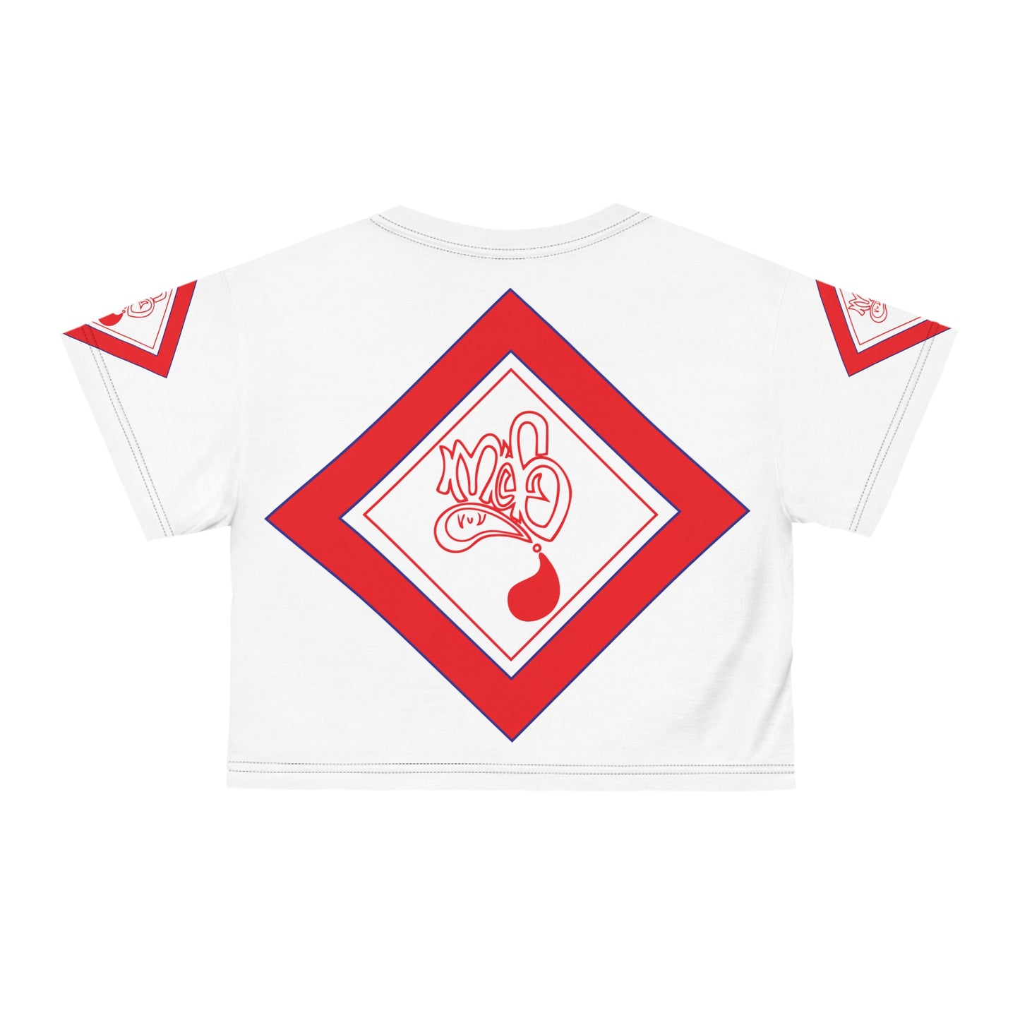 mofo usa logo diamond combo crop tee white