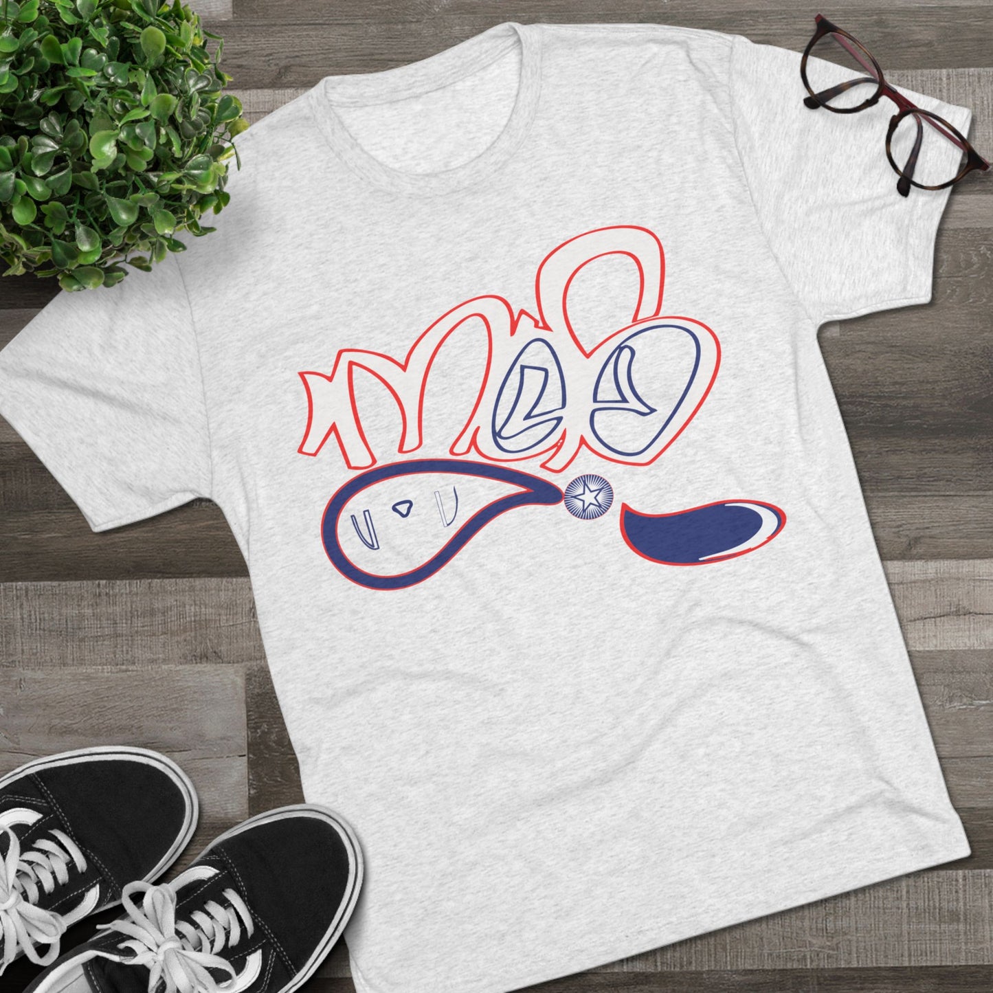 Trendy Unisex Tri-Blend Crew Tee with Abstract Design | Casual Wear, Gift Idea, Summer Fashion, Street Style, Everyday Comfort