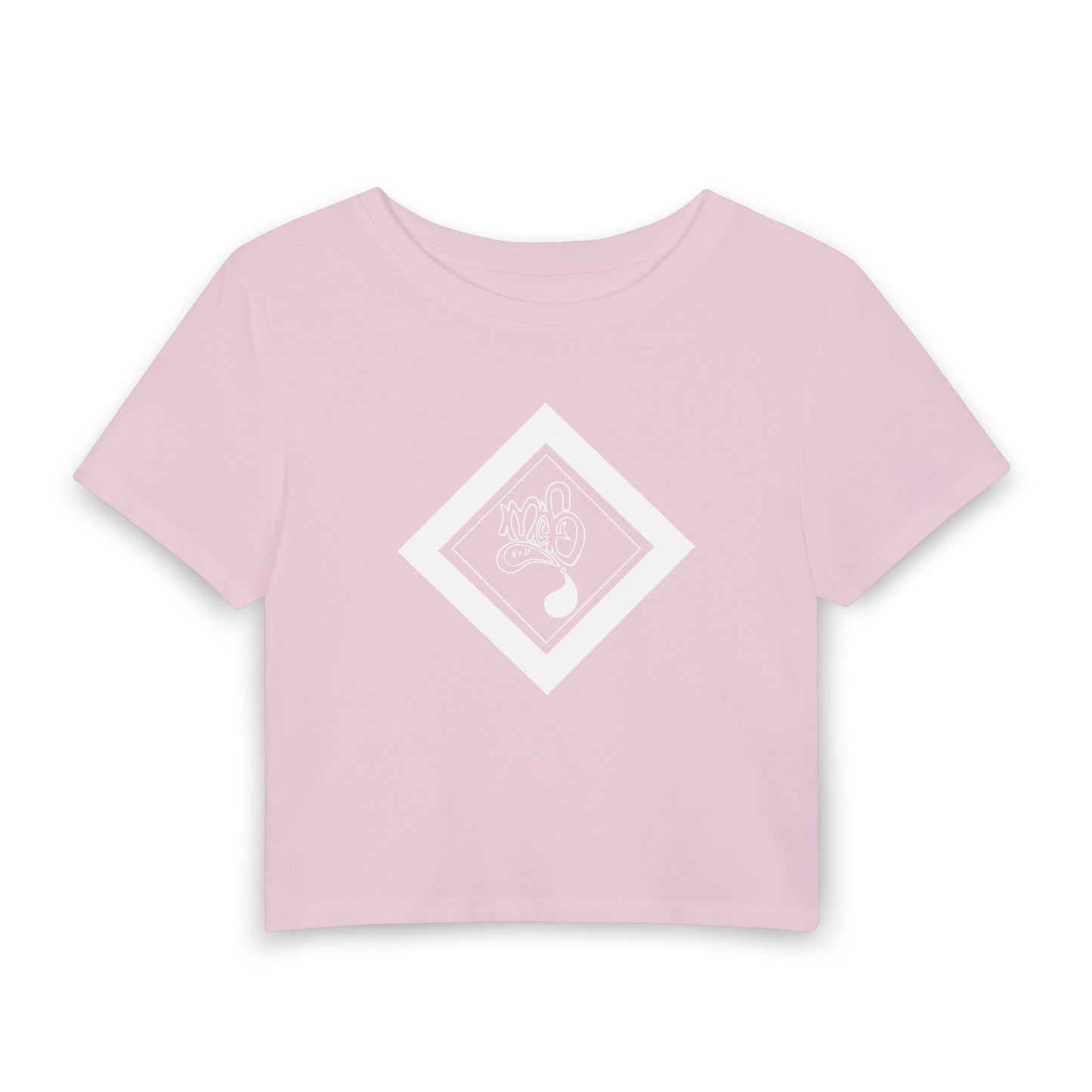 Women's Cropped Tee  white mofo diamond logo