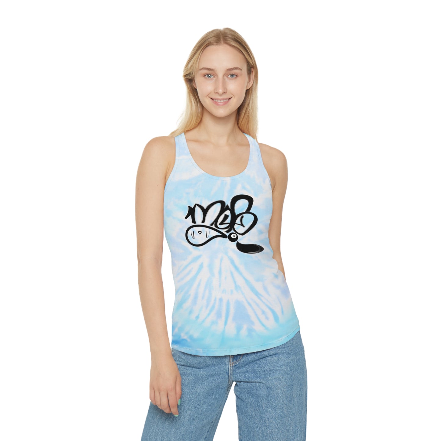 Tie Dye Racerback Tank Top, Bohemian Summer Top, Beachwear, Festival Clothing, Casual Activewear, Gift for Her, Yoga Top