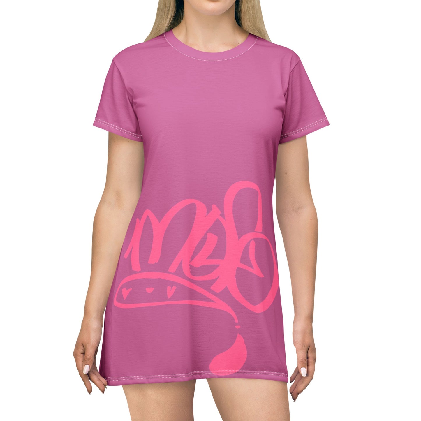 pink mofo logo low T-shirt dress pink