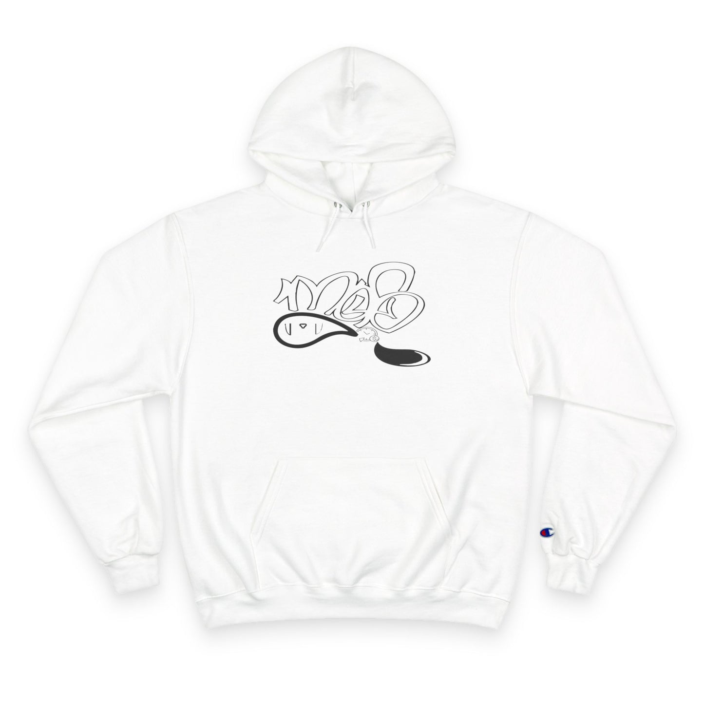 Minimalist Champion Hoodie with Artistic Design