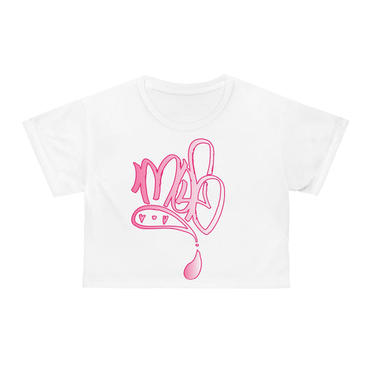 Trendy Crop Tee with Pink Drip Design, Streetwear Shirt, Casual Summer Top, Unique Graphic Tee, Gift for Fashion Lovers