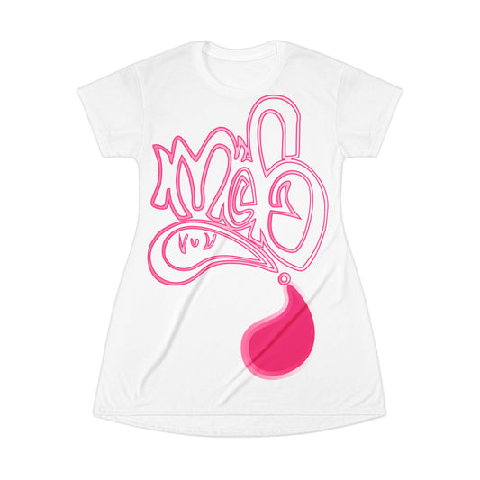 Playful Pink Graphic T-Shirt Dress, Trendy Casual Dress, Summer Vibes, Party Wear, Gift for Her, Everyday Wear