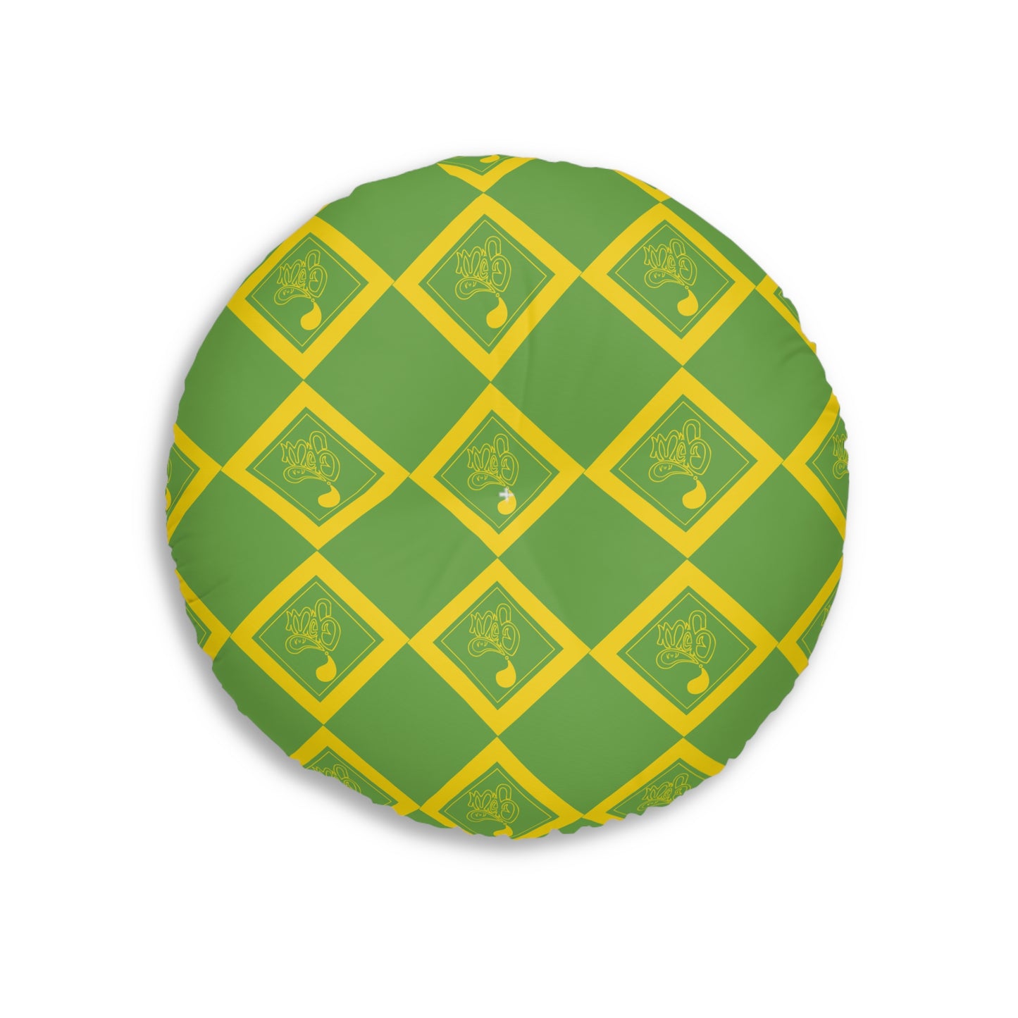 Bright Green Diamond Tufted Floor Pillow, Cozy Home Decor, Boho-Style Pillow, Meditation Cushion, Gift for Home, Indoor Seating