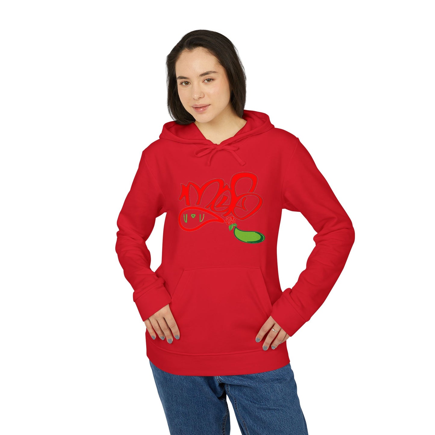 Unisex Fleece Hoodie with Eye-Catching Graphic Design