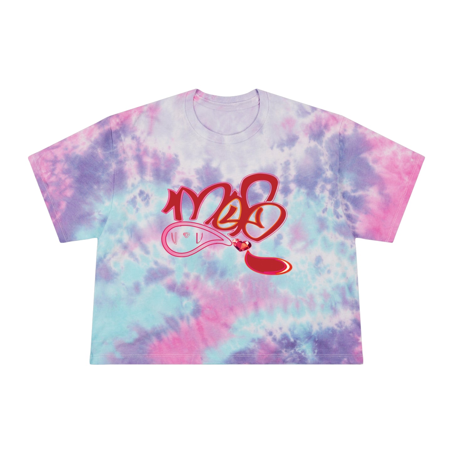 Tie-Dye Crop Tee mofo gem heart logo