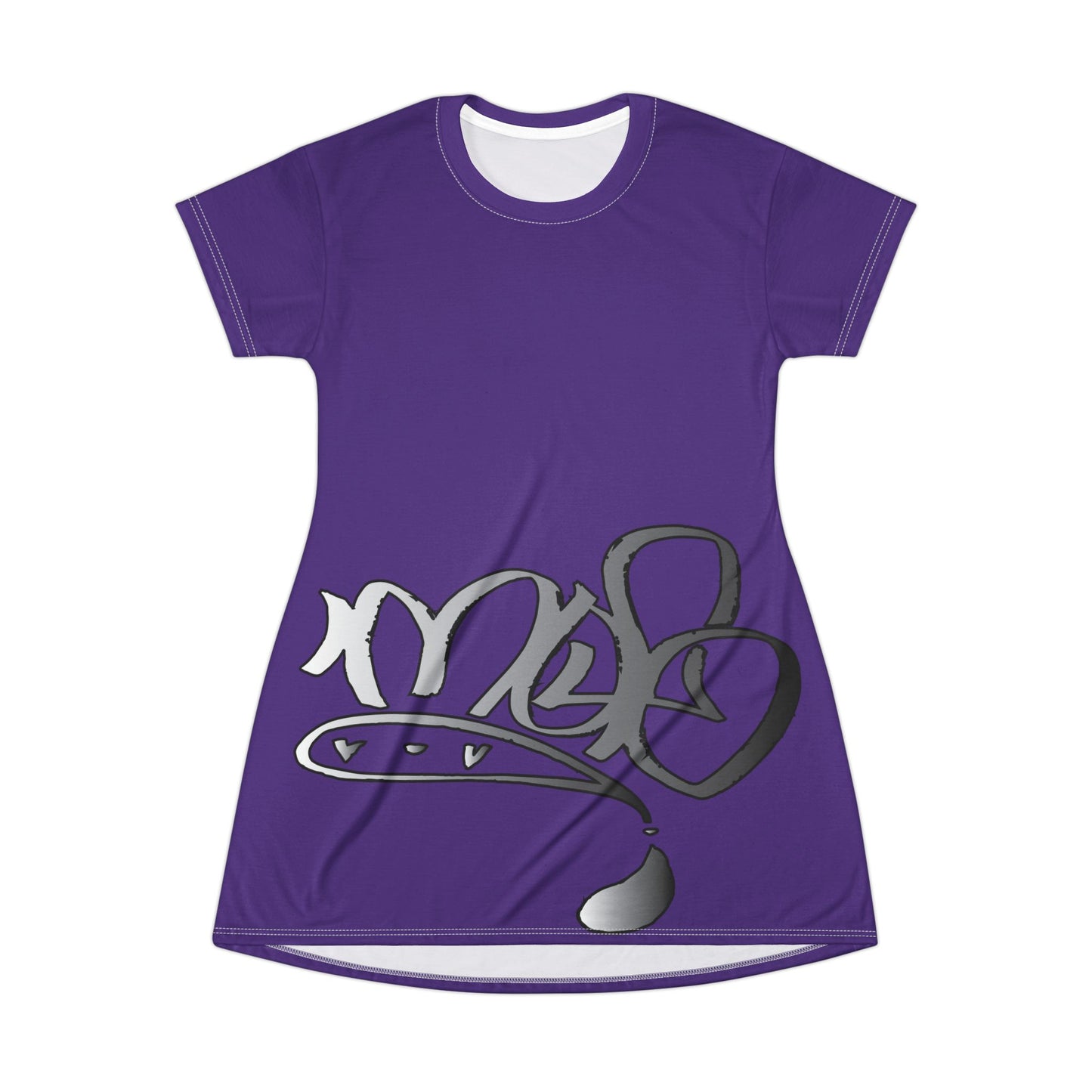 silver mofo logo low T-shirt dress purple