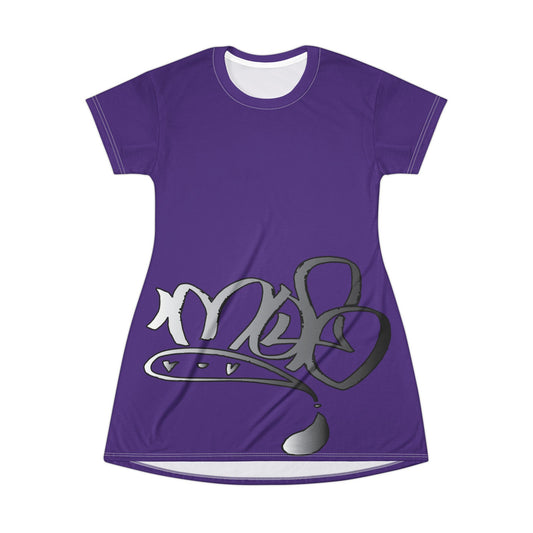 silver mofo logo low T-shirt dress purple