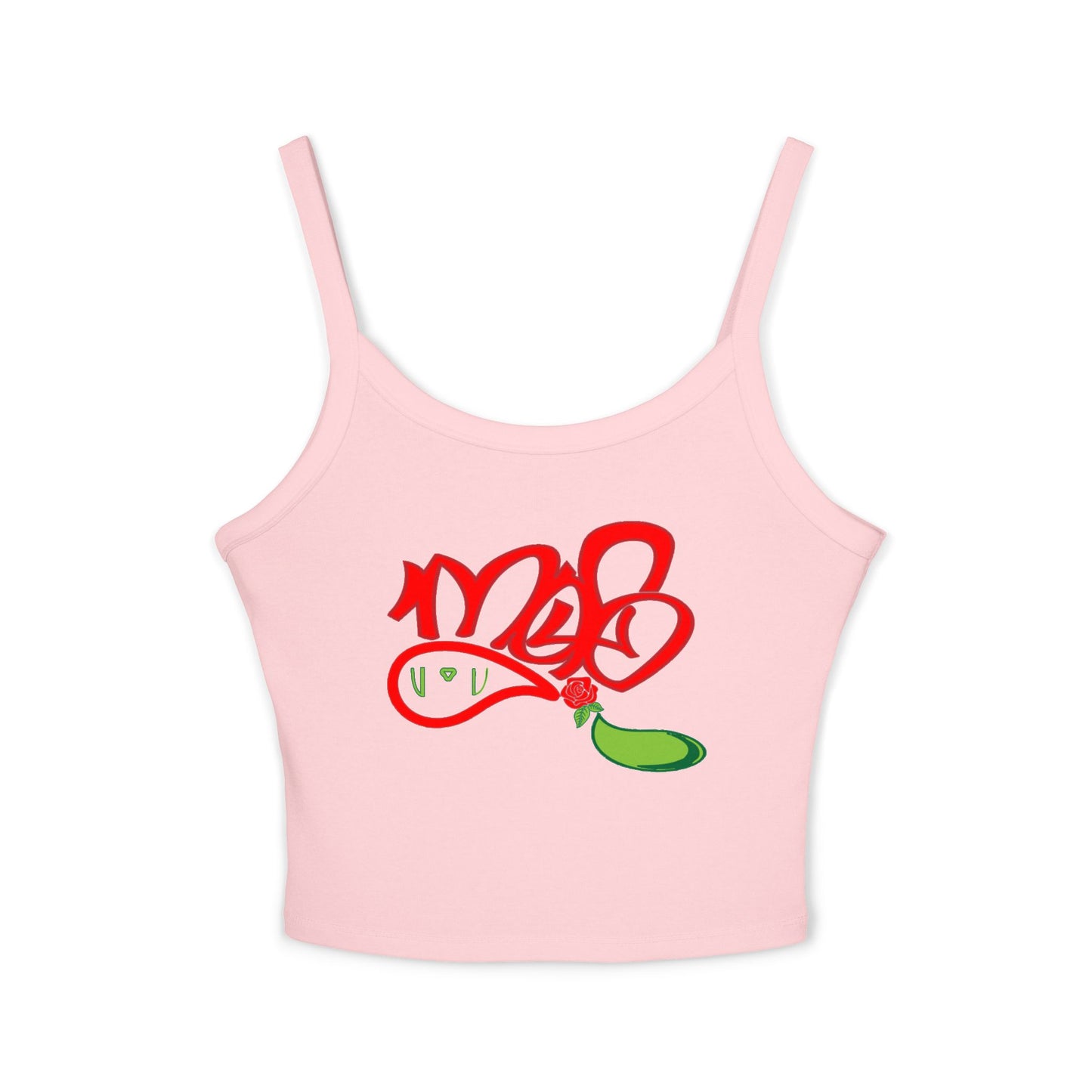 Stylish Women's Spaghetti Strap Tank Top with Colorful Graffiti Design, Summer Fashion, Casual Wear, Festival Outfit, Gift for Her