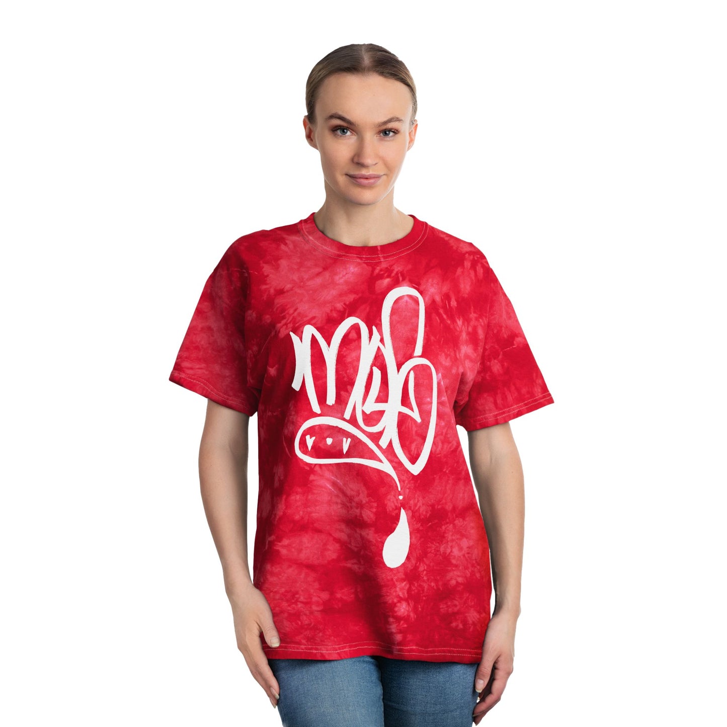 Crystal Tie-Dye Tee, Boho Style T-Shirt, Trendy Summer Shirt, Gift for Teens, Festival Wear, Artistic Tie Dye Fashion