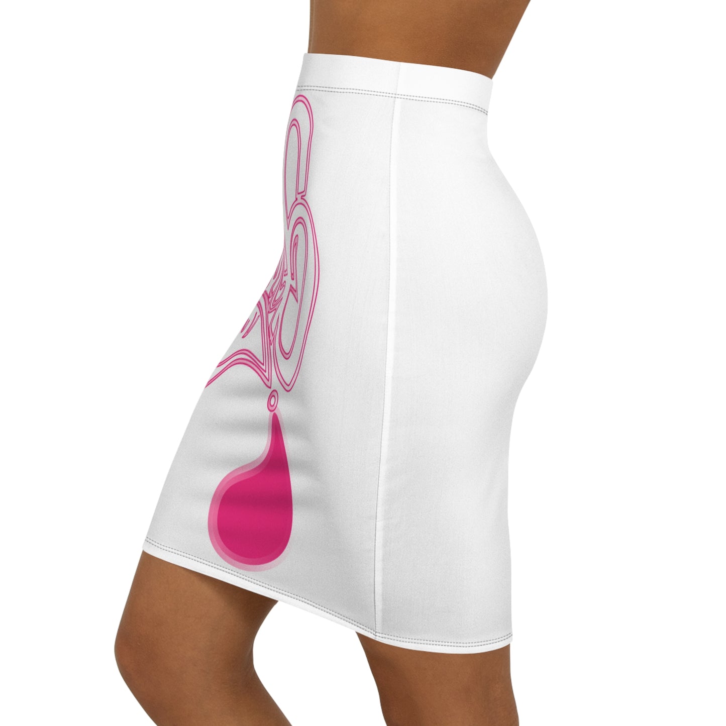 Women's Mid-Waist Pencil Skirt with Graffiti Design | Chic Office Wear, Casual Outing, Trendy Fashion, Birthday Gift, Street Style