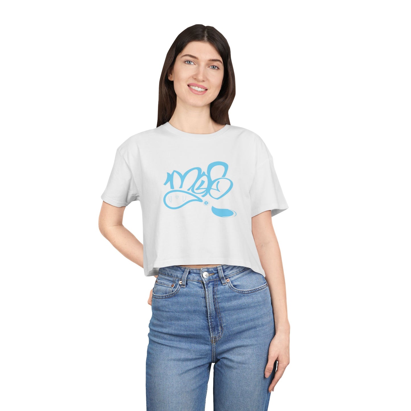 Graffiti-Inspired Women's Crop Tee - Stylish Casual Wear, Streetwear Fashion, Summer Top, Gift for Her, Festival Outfit