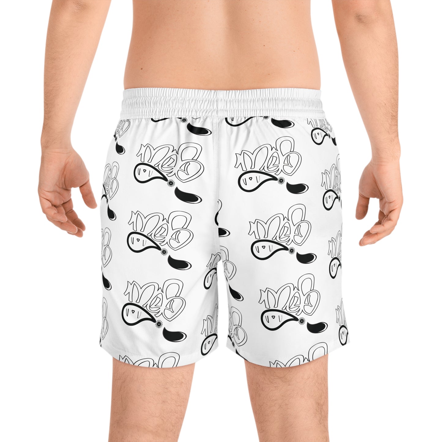 Men's Fun Graphic Swim Shorts, Beachwear, Summer Vacation Shorts, Trendy Swimwear, Pool Party Style, Casual Men’s Swim Gear