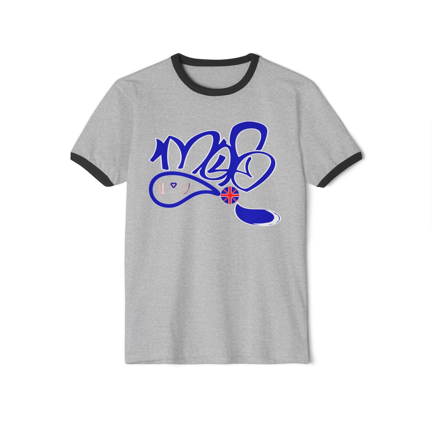 Retro Graffiti Ringer T-Shirt, Vintage Style Tee, Unisex Graphic Shirt, Casual Streetwear, Gift for Hip Hop Lovers, Everyday Wear