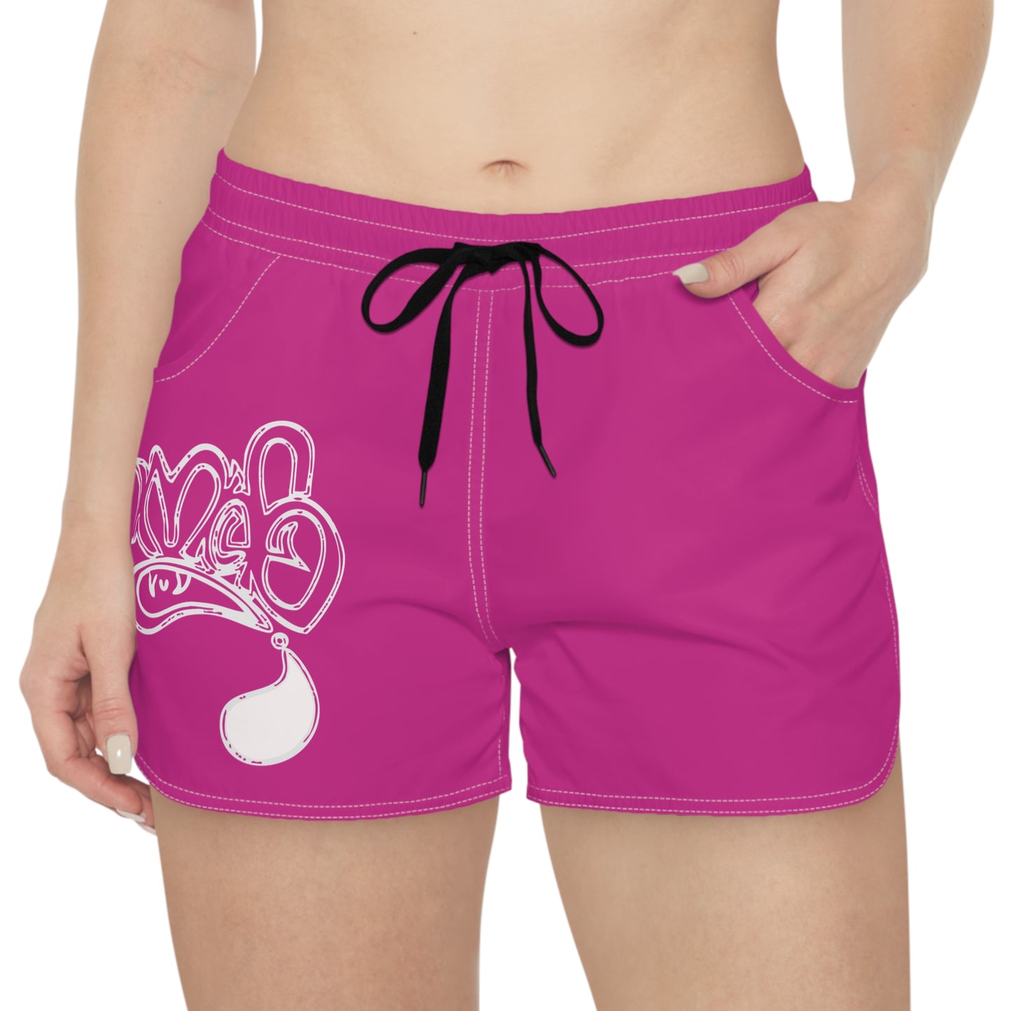 Women's Casual Athletic Shorts - Bright Pink Summer Activewear, Fitness Gear, Beach, Workout Essentials, Holiday Gift