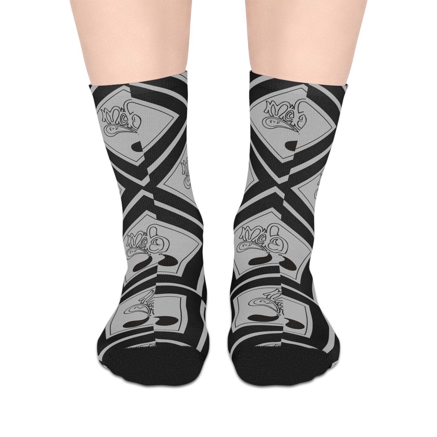 Stylish Mid-Length Socks with Unique Graphic Design, Casual Socks, Fashionable Footwear, Gift for Him/Her, Everyday Wear, Trendy Accessories