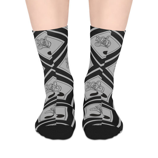 Stylish Mid-Length Socks with Unique Graphic Design, Casual Socks, Fashionable Footwear, Gift for Him/Her, Everyday Wear, Trendy Accessories