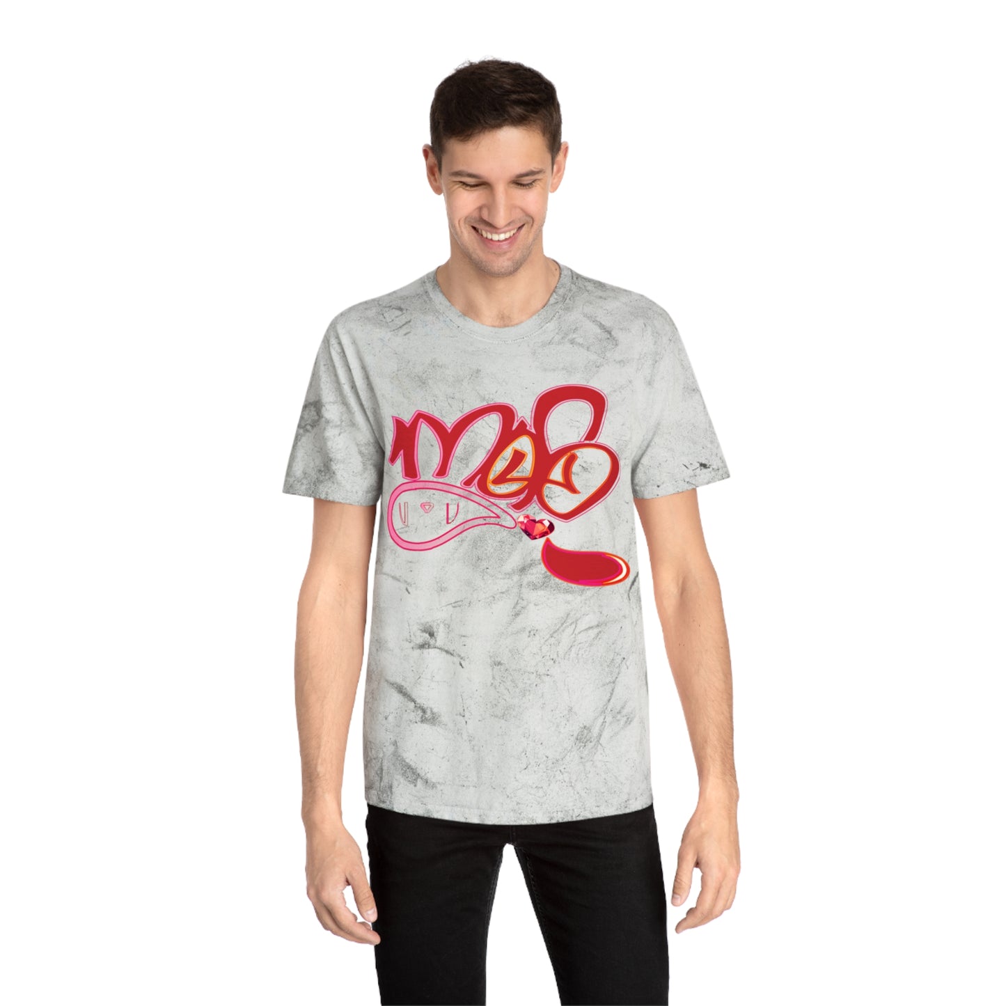 color blast unisex mofo heart gem logo