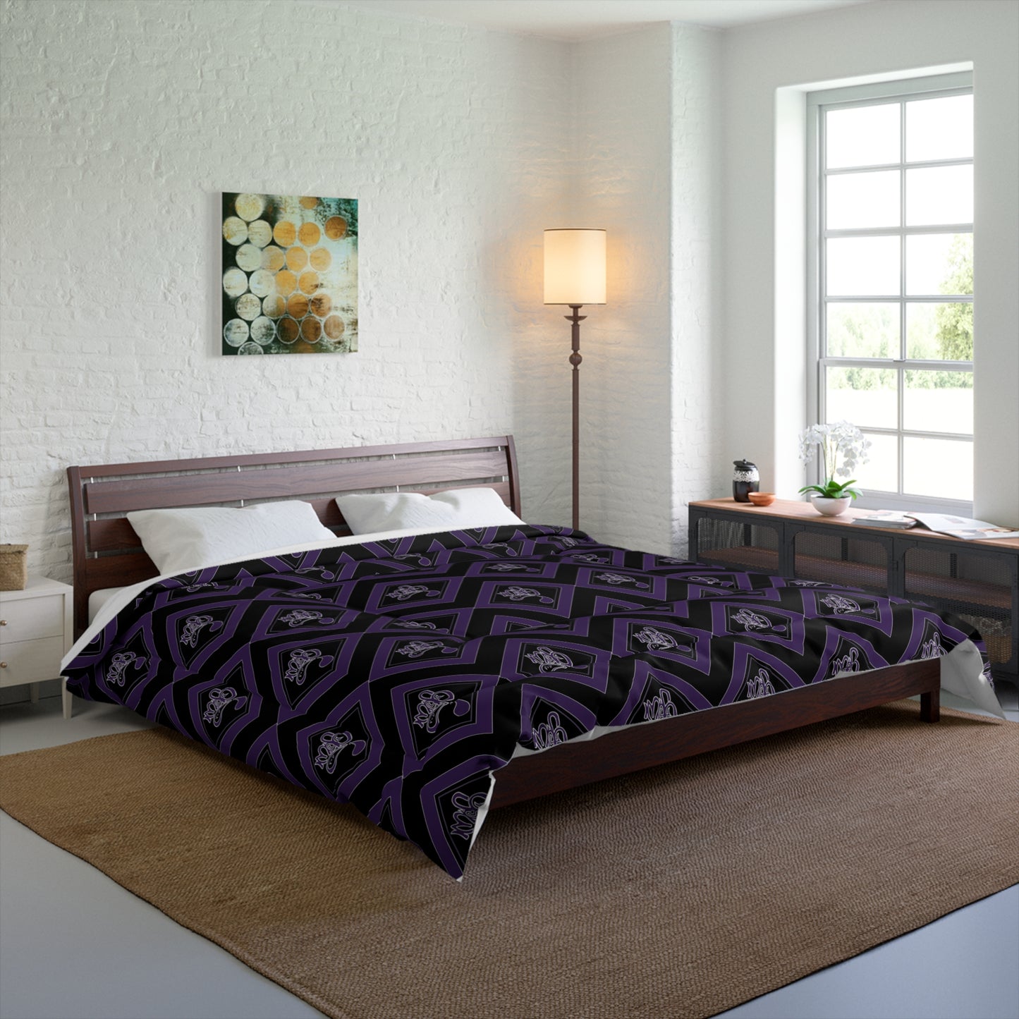 Elegant Gothic Comforter for Cozy Bedroom Décor, Dark Purple Bedding, Unique Home Accents, Perfect Gift for Halloween, Gothic Style
