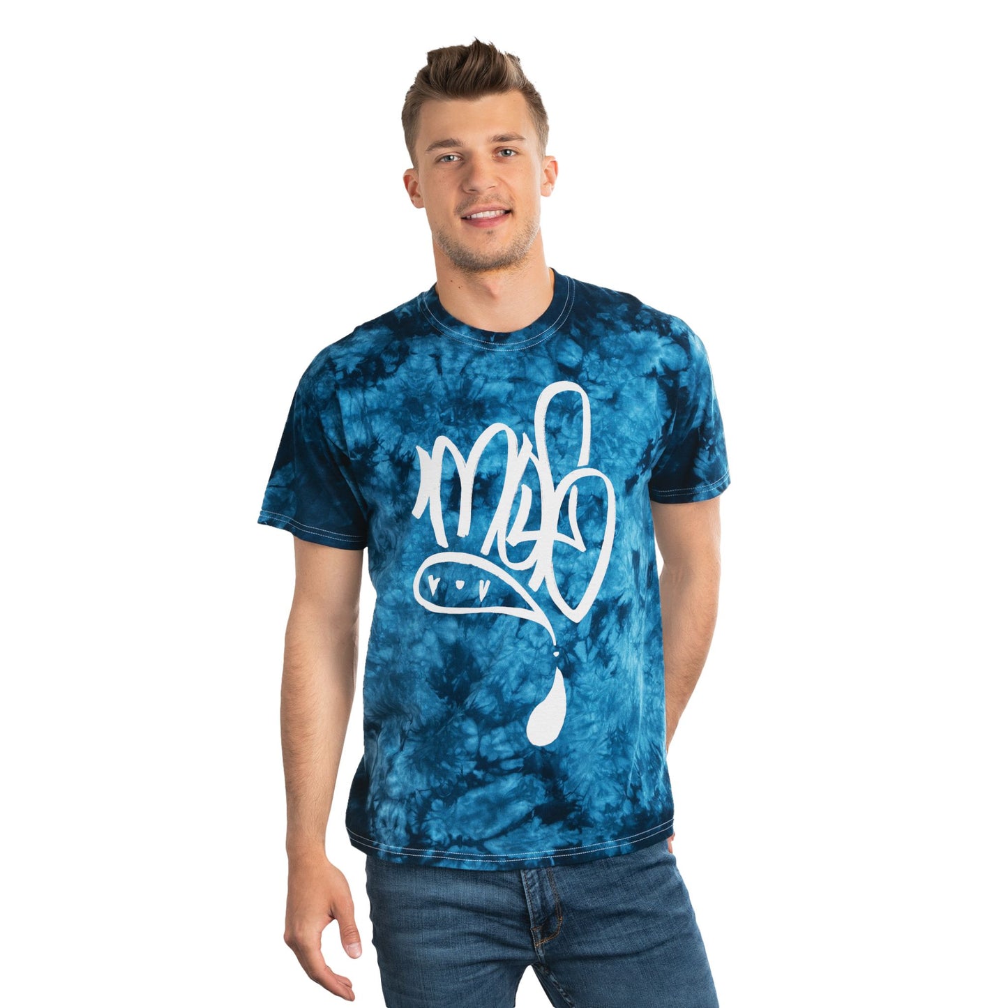 Crystal Tie-Dye Tee, Boho Style T-Shirt, Trendy Summer Shirt, Gift for Teens, Festival Wear, Artistic Tie Dye Fashion