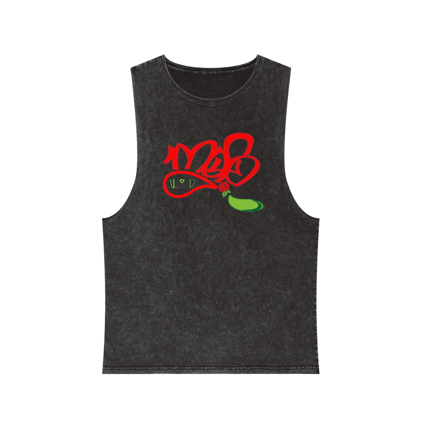 Stylish Stonewash Tank Top with Artistic Design, Casual Summer Wear, Trendy Fashion, Urban Outfit, Gift for Him/Her