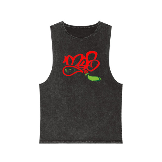 Stylish Stonewash Tank Top with Artistic Design, Casual Summer Wear, Trendy Fashion, Urban Outfit, Gift for Him/Her