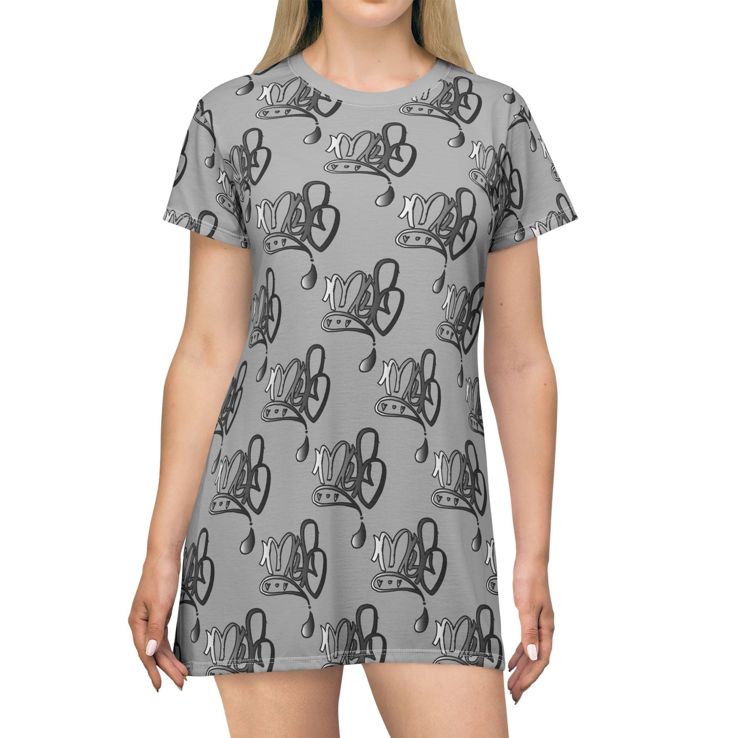 Stylish Graphic T-Shirt Dress, Casual Summer Wear, Unique Gift for Her, Lounge Dress, Everyday Fashion
