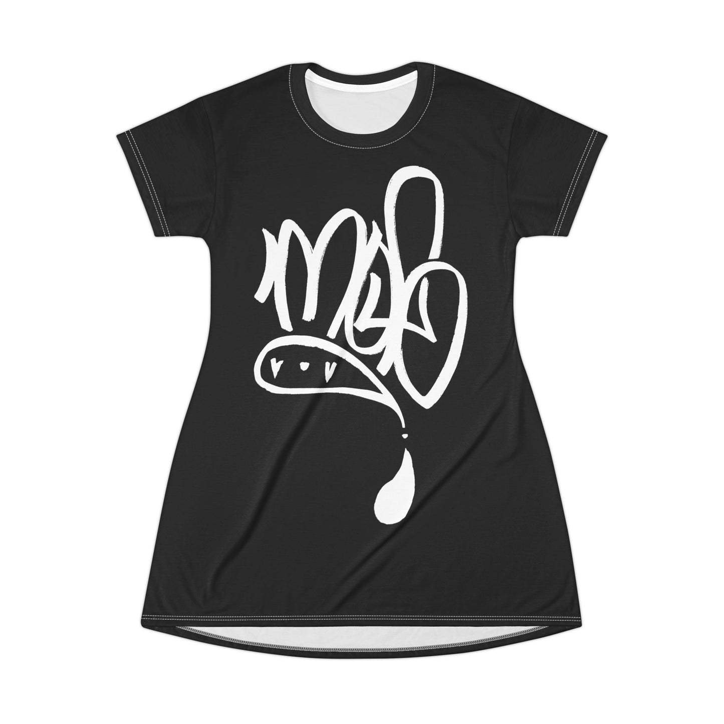Street Art T-Shirt Dress - Urban Style, Graffiti Inspired, Trendy Fashion, Casual Wear, Summer Outfit, Gift for Her