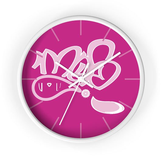 Vibrant Pink Graffiti Wall Clock - Funky Home Decor, Unique Gift, Modern Timepiece, Trendy Wall Art, Kid's Room Decoration