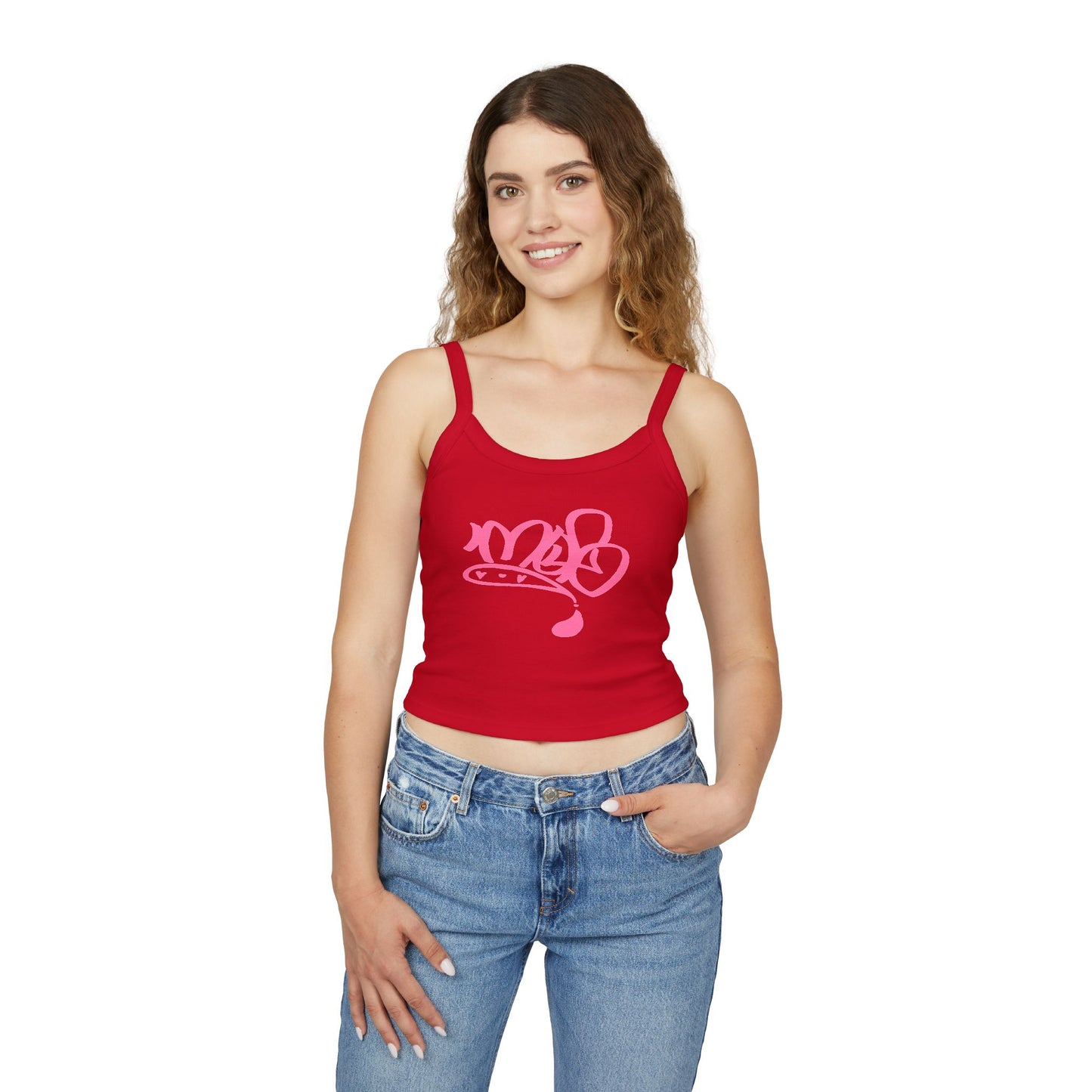 mofo logo crop tank top pink