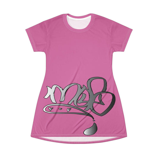 silver mofo logo low T-shirt dress pink