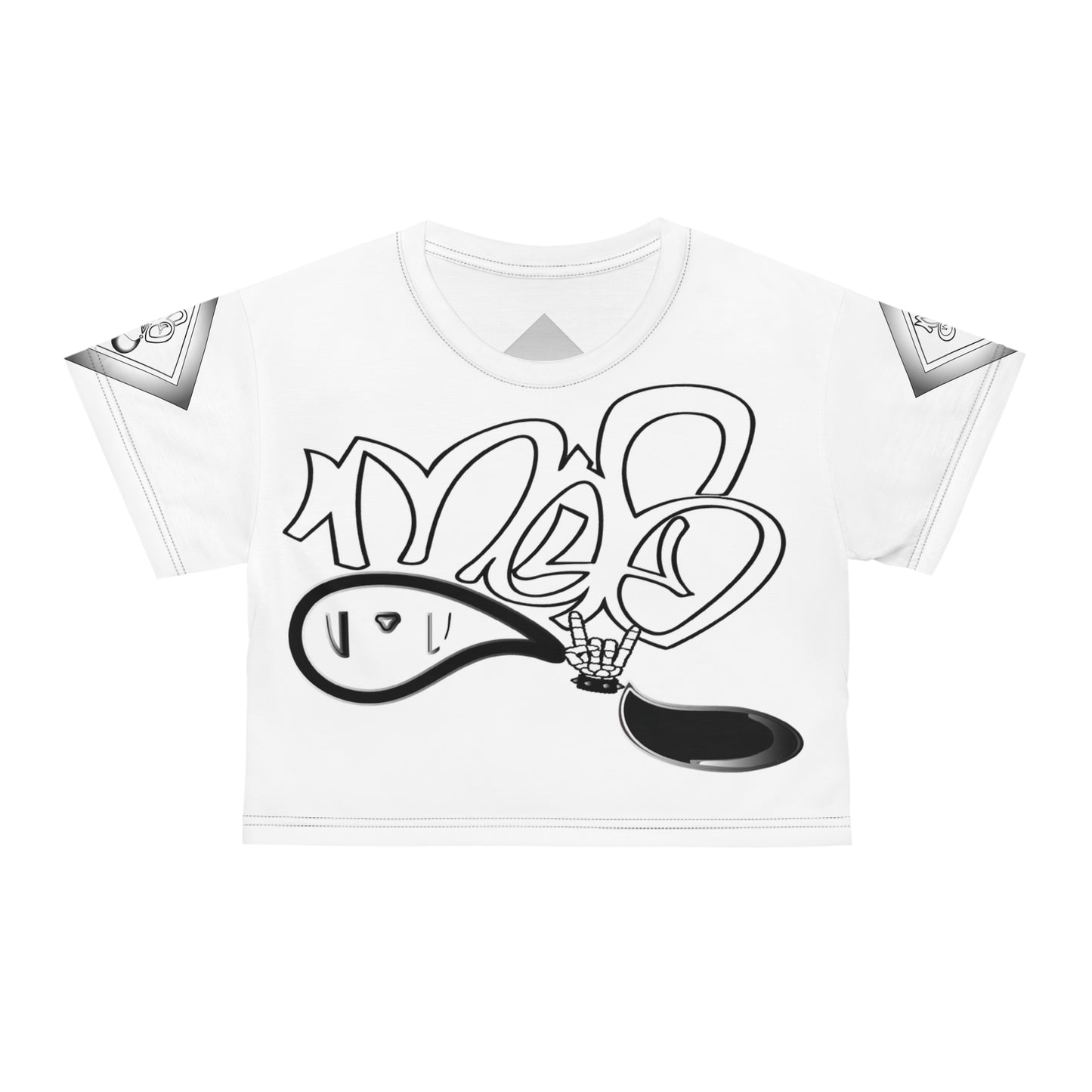 mofo rockstar logo diamond combo crop tee