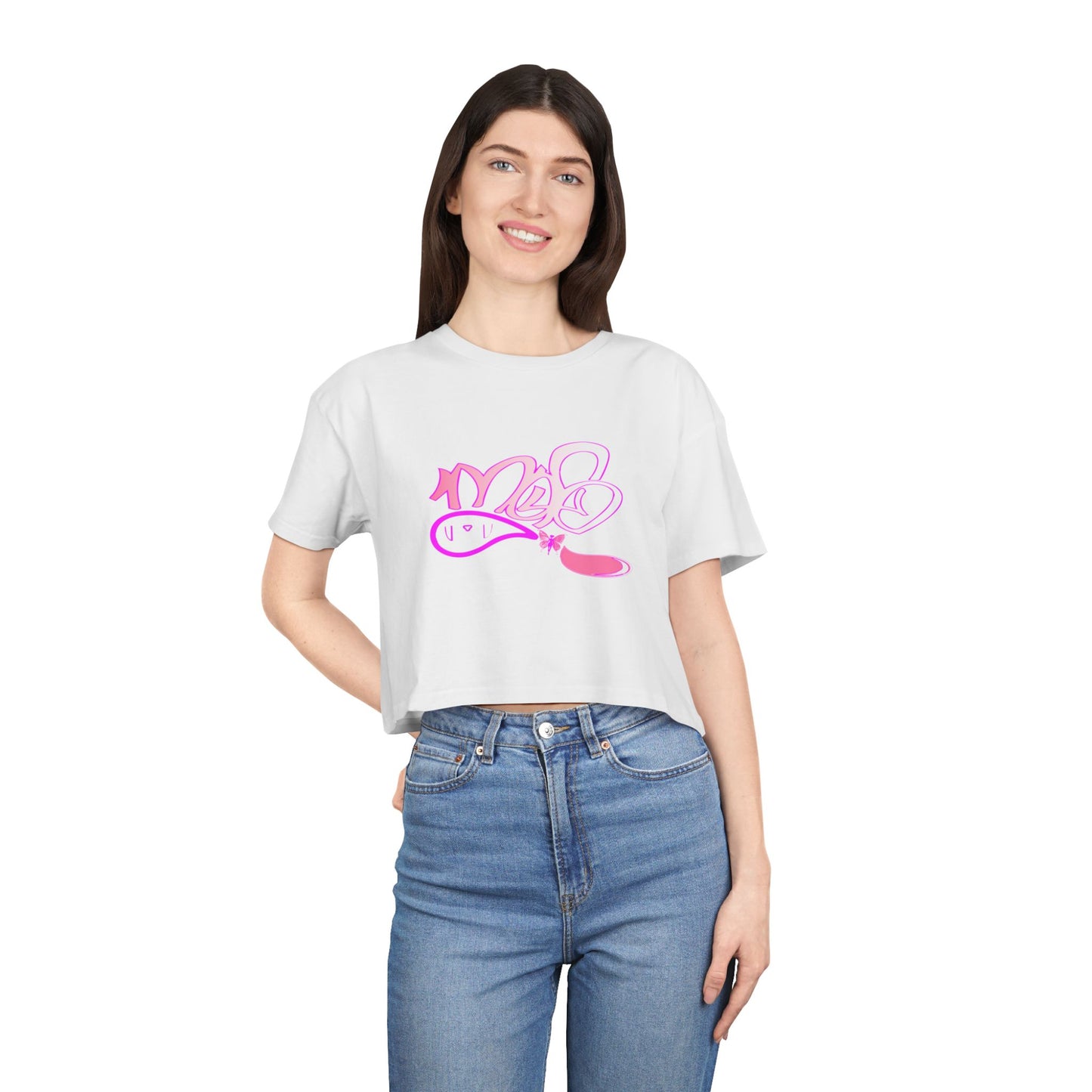 Crop Tee — mofo butterfly fairy logo