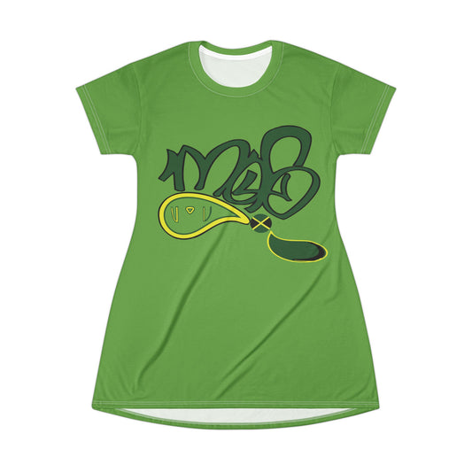 Vibrant Graffiti T-Shirt Dress, Casual Summer Style, Streetwear Fashion, Graphic Tee Dress, Fun and Comfortable Outfit